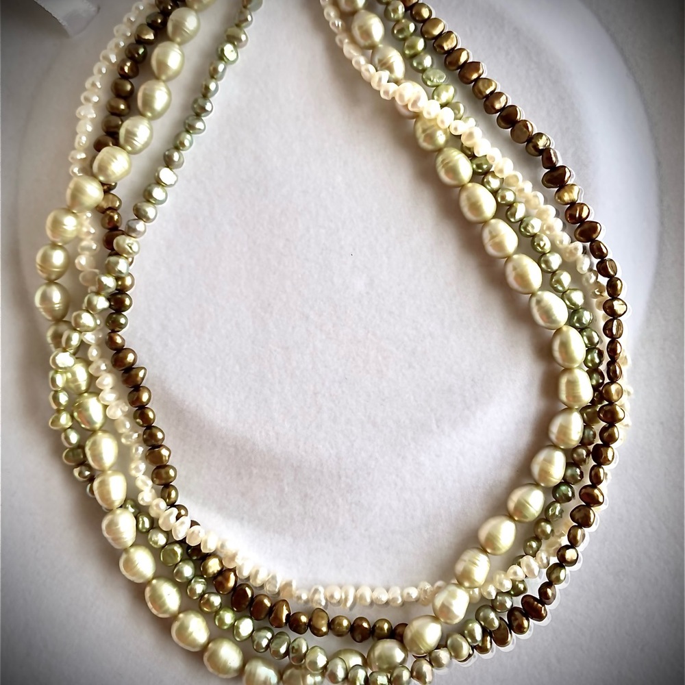 Beautiful rounded multi color freshwater pearls,